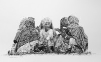 Zameer Hussain, untitled 13 X 21 Inch, Pen ink on paper, Figurative Painting-AC-ZAH-029